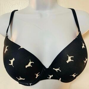 Victoria’s Secret Black and White Dog Print Bra